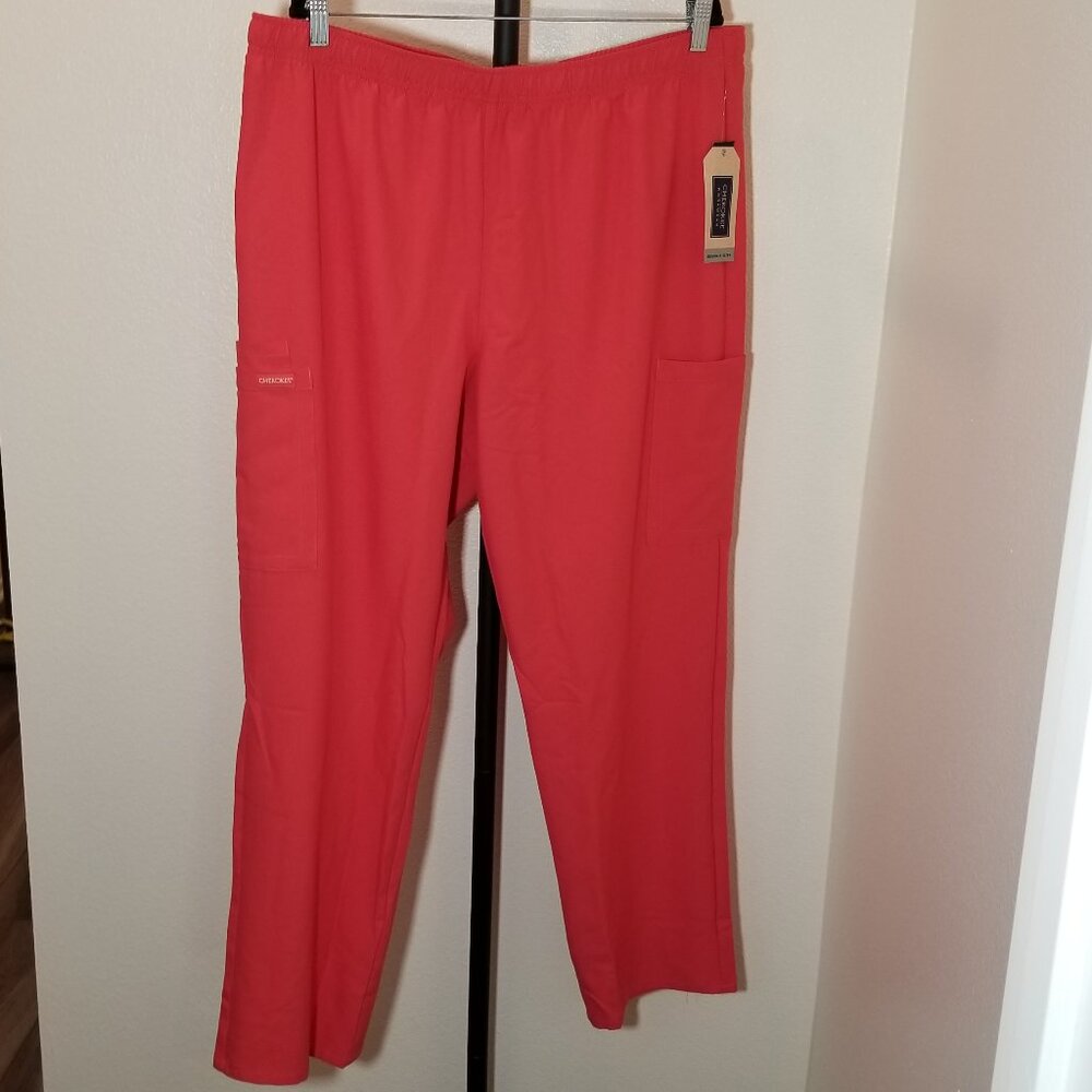 Cherokee Scrub Pants Workwear Originals Ultra Elastic Waist Cargo 3XL Coral NWT